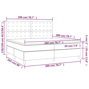 Κρεβάτι Boxspring με Στρώμα Πράσινο 200x200 εκ. Υφασμάτινο