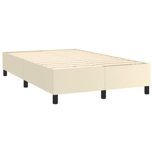 Κρεβάτι Boxspring με Στρώμα Κρεμ 120x200εκ. από Συνθετικό Δέρμα - Pakobazaar