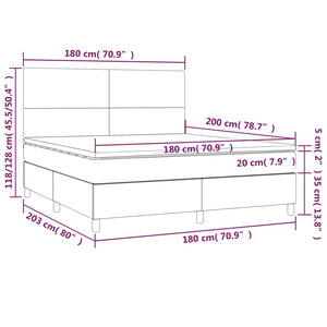 Κρεβάτι Boxspring με Στρώμα Καφέ 180x200 εκ. Συνθετικό Δέρμα