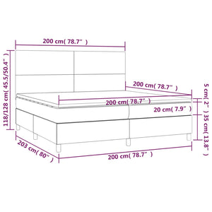 Κρεβάτι Boxspring με Στρώμα Μαύρο 200x200 εκ. Συνθετικό Δέρμα - Pakobazaar