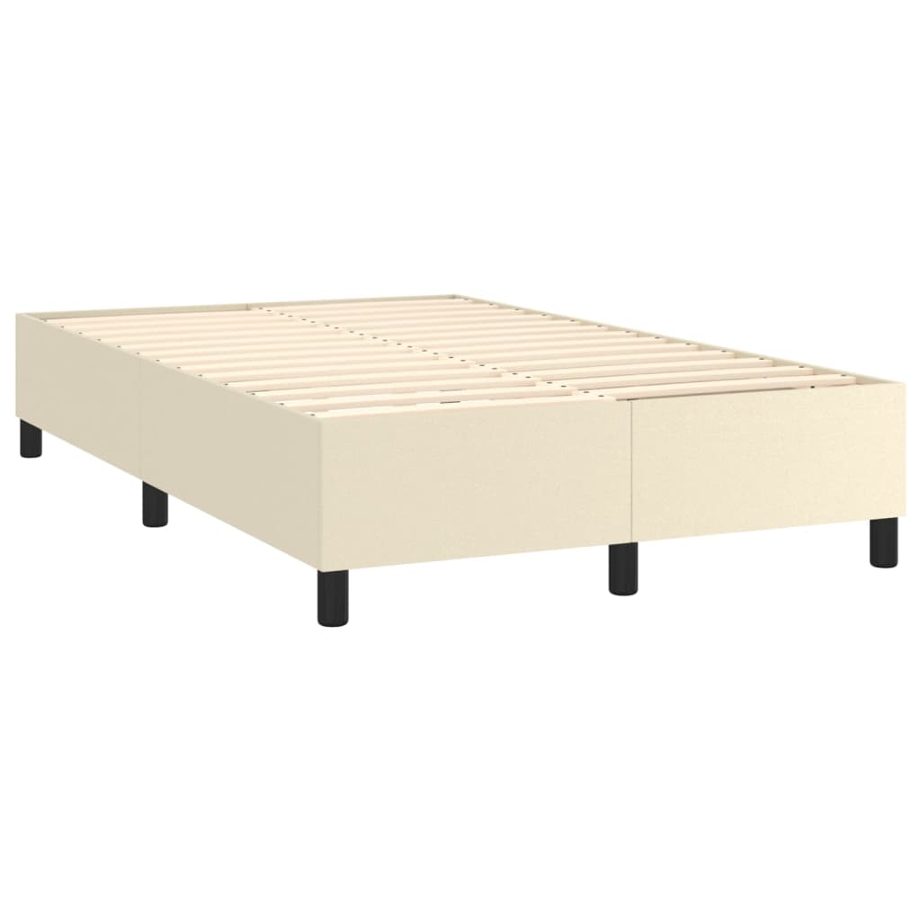 Κρεβάτι Boxspring με Στρώμα Κρεμ 120x200εκ. από Συνθετικό Δέρμα - Pakobazaar