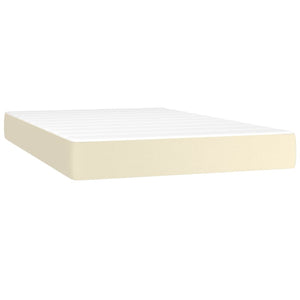 Κρεβάτι Boxspring με Στρώμα Κρεμ 120x200εκ. από Συνθετικό Δέρμα - Pakobazaar