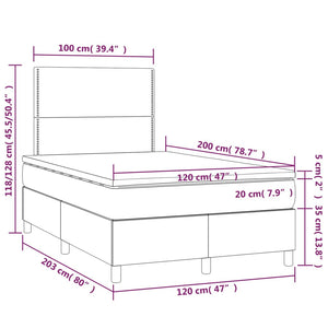 Κρεβάτι Boxspring με Στρώμα Καπουτσίνο 120x200εκ.από Συνθ.Δέρμα
