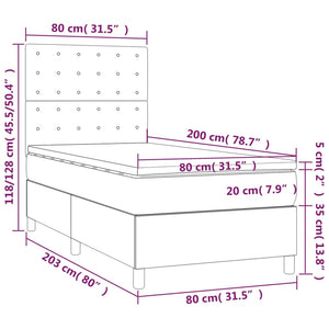 Κρεβάτι Boxspring με Στρώμα Καφέ 80 x 200 εκ. Συνθετικό Δέρμα