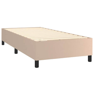 Κρεβάτι Boxspring με Στρώμα Καπουτσίνο 80x200 εκ. Συνθ. Δέρμα