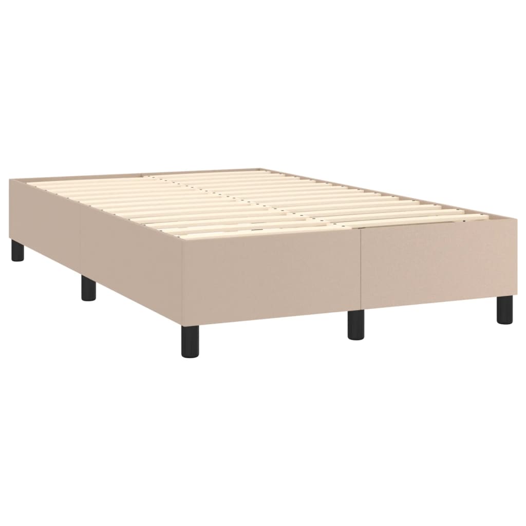 Κρεβάτι Boxspring με Στρώμα Καπουτσίνο 120x200εκ.από Συνθ.Δέρμα