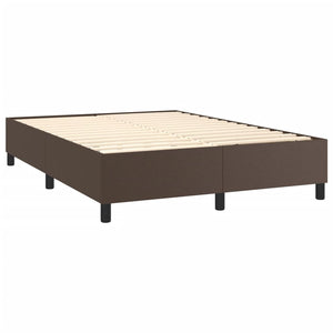Κρεβάτι Boxspring με Στρώμα Καφέ 140x190εκ. από Συνθετικό Δέρμα