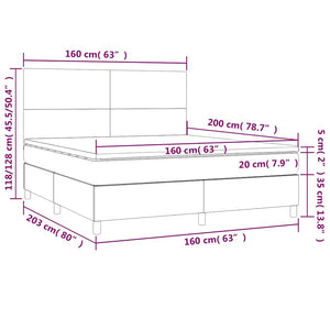 Κρεβάτι Boxspring με Στρώμα Σκούρο Μπλε 160x200 εκ. Βελούδινο - Pakobazaar