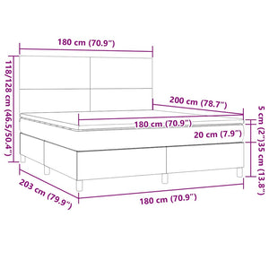 Κρεβάτι Boxspring με Στρώμα Σκούρο Πράσινο 180x200εκ. Βελούδινο
