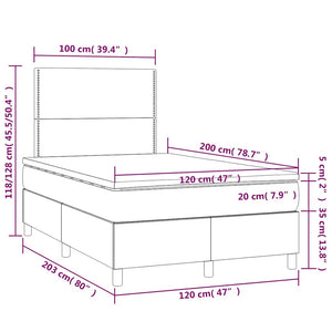 Κρεβάτι Boxspring με Στρώμα Σκούρο Πράσινο 120x200εκ. Βελούδινο