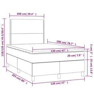 Κρεβάτι Boxspring με Στρώμα Ροζ 120x200 εκ. Βελούδινο