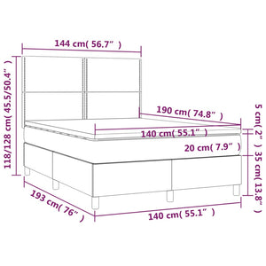 Κρεβάτι Boxspring με Στρώμα Ροζ 140x190 εκ. Βελούδινο
