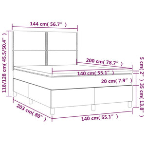 Κρεβάτι Boxspring με Στρώμα Ροζ 140x200 εκ. Βελούδινο