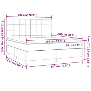 Κρεβάτι Boxspring με Στρώμα Σκούρο Πράσινο 180x200εκ. Βελούδινο
