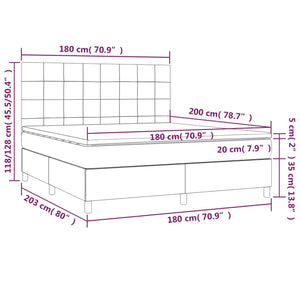 Κρεβάτι Boxspring με Στρώμα Σκούρο Μπλε 180x200 εκ. Βελούδινο