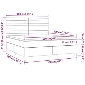 Κρεβάτι Boxspring με Στρώμα Μαύρο 160x200 εκ. Βελούδινο