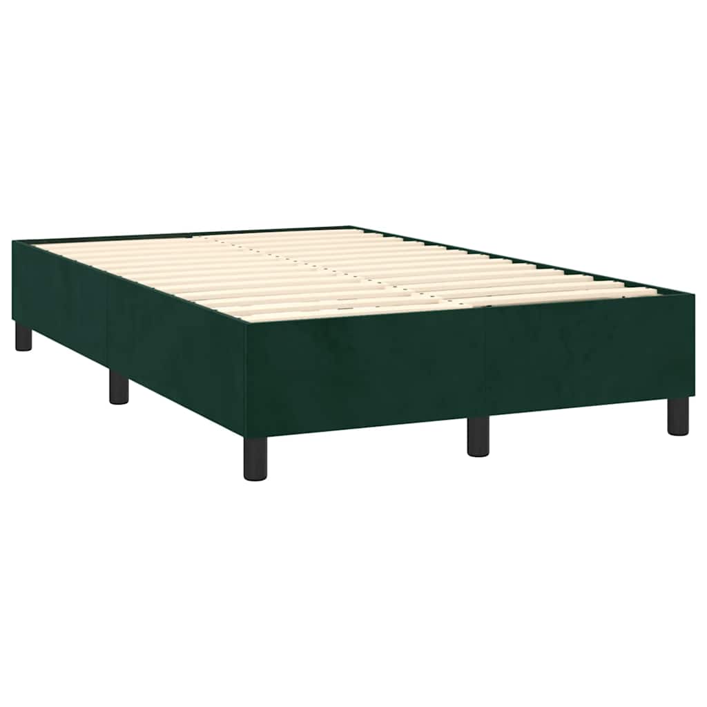 Κρεβάτι Boxspring με Στρώμα Σκούρο Πράσινο 120x200εκ. Βελούδινο