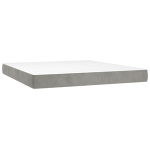 Κρεβάτι Boxspring με Στρώμα Ανοιχτό Γκρι 180x200 εκ. Βελούδινο