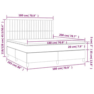 Κρεβάτι Boxspring με Στρώμα Σκούρο Μπλε 180x200 εκ. Βελούδινο - Pakobazaar