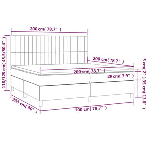 Κρεβάτι Boxspring με Στρώμα Μαύρο 200x200 εκ. Βελούδινο