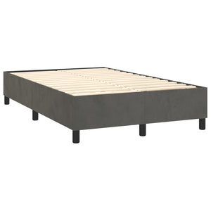 Κρεβάτι Boxspring με Στρώμα Σκούρο Γκρι 120x200 εκ. Βελούδινο - Pakobazaar