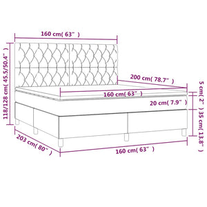 Κρεβάτι Boxspring με Στρώμα Σκούρο Πράσινο 160x200εκ. Βελούδινο