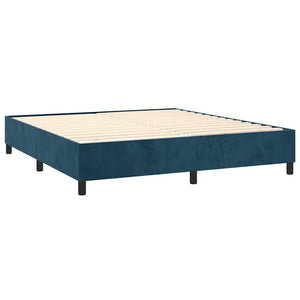 Κρεβάτι Boxspring με Στρώμα Σκούρο Μπλε 180x200 εκ. Βελούδινο - Pakobazaar