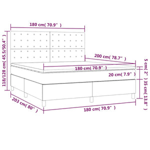 Κρεβάτι Boxspring με Στρώμα Σκούρο Πράσινο 180x200εκ. Βελούδινο