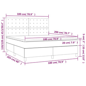Κρεβάτι Boxspring με Στρώμα Σκούρο Μπλε 180x200 εκ. Βελούδινο