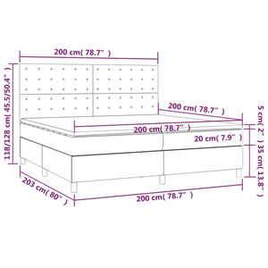 Κρεβάτι Boxspring με Στρώμα Μαύρο 200x200 εκ. Βελούδινο