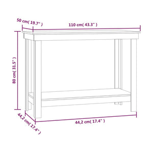 Πάγκος Εργασίας Λευκός 110x50x80 εκ. από Μασίφ Ξύλο Πεύκου