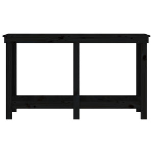 Πάγκος Εργασίας Μαύρος 140x50x80 εκ. από Μασίφ Ξύλο Πεύκου - Pakobazaar