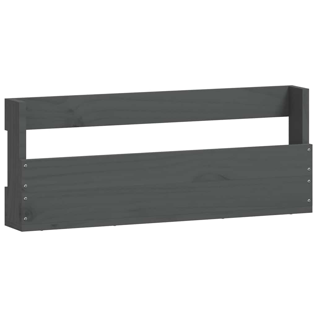 Παπουτσοθήκες Επιτοίχιες 2 τεμ. Γκρι 59x9x23 εκ. Μασίφ Πεύκο - Pakobazaar