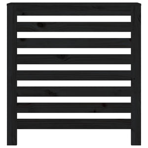 Κάλυμμα Καλοριφέρ Μαύρο 79,5x19x84 εκ. από Μασίφ Ξύλο Πεύκου