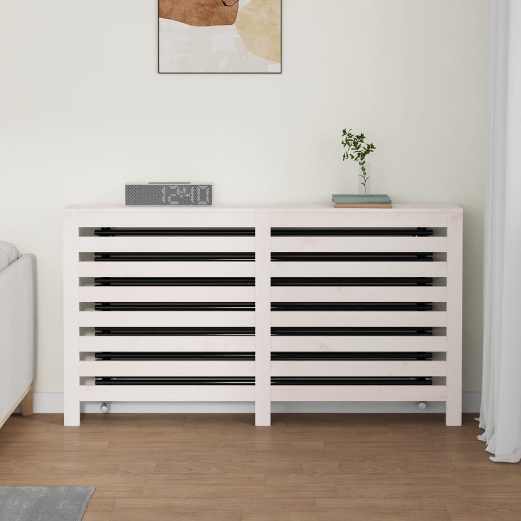 Κάλυμμα Καλοριφέρ Λευκό 153 x19 x 84 εκ. από Μασίφ Ξύλο Πεύκου - Pakobazaar