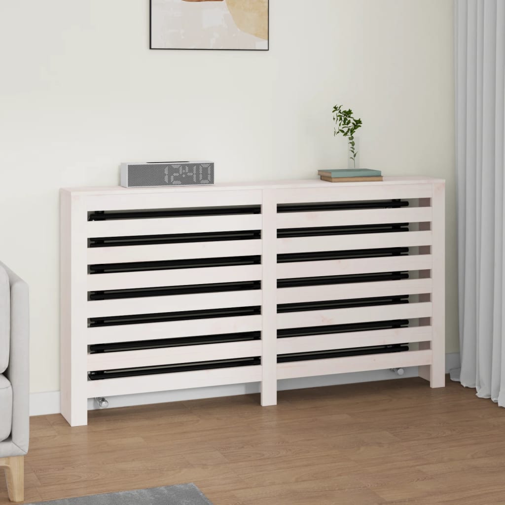 Κάλυμμα Καλοριφέρ Λευκό 153 x19 x 84 εκ. από Μασίφ Ξύλο Πεύκου - Pakobazaar