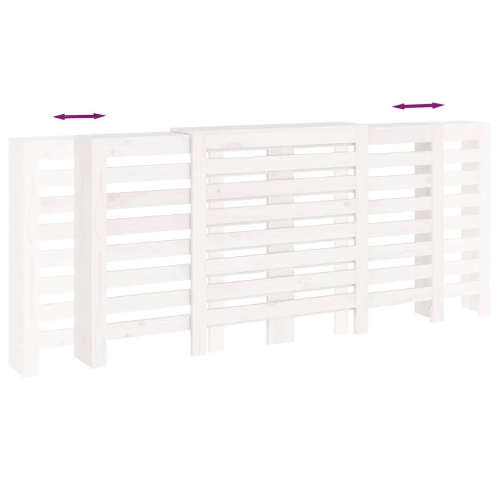 Κάλυμμα Καλοριφέρ Λευκό 210x21x85 εκ. από Μασίφ Ξύλο Πεύκου - Pakobazaar