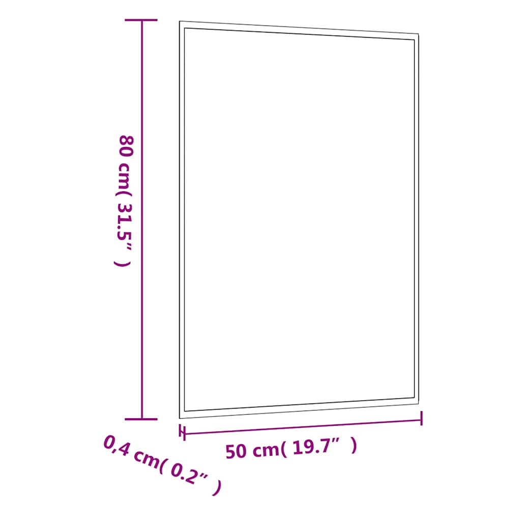 Καθρέφτης Επιτοίχιος Ορθογώνιος 50 x 80 εκ. - Pakobazaar
