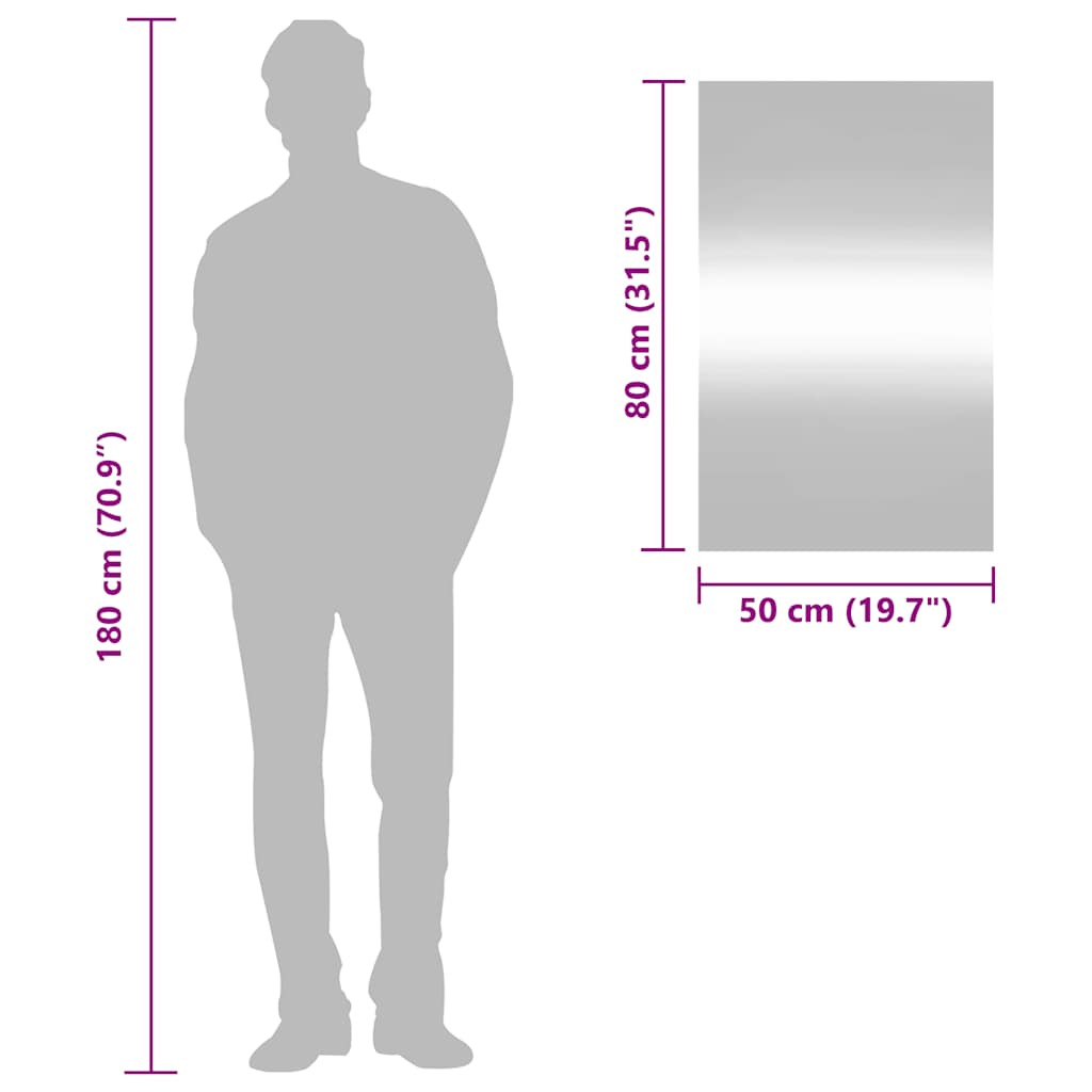 Καθρέφτης Επιτοίχιος Ορθογώνιος 50 x 80 εκ. - Pakobazaar
