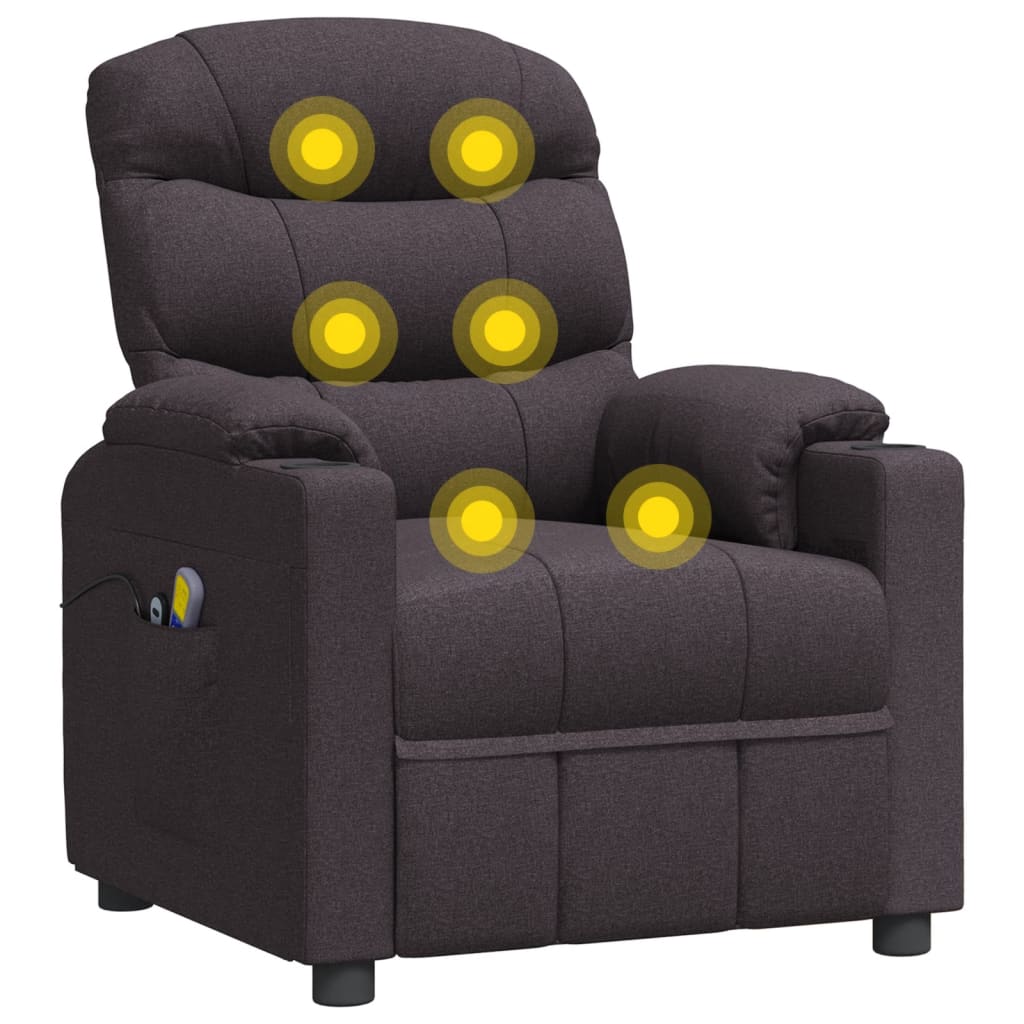 Πολυθρόνα Μασάζ Ηλεκτρική Σκούρο Καφέ Υφασμάτινη - Pakobazaar