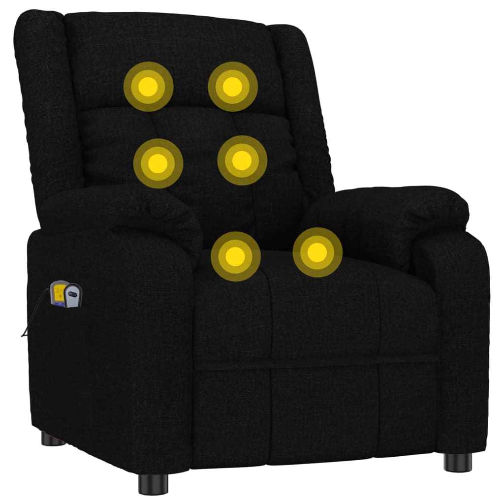 Πολυθρόνα Μασάζ Ηλεκτρική Μαύρη Υφασμάτινη - Pakobazaar