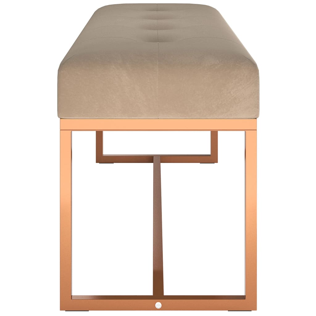 Πάγκος Μπεζ 110x36x45 εκ. Βελούδινος