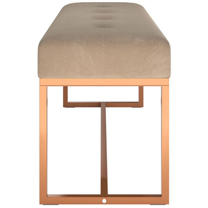 Πάγκος Μπεζ 110x36x45 εκ. Βελούδινος