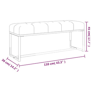 Πάγκος Μπεζ 110x36x45 εκ. Βελούδινος
