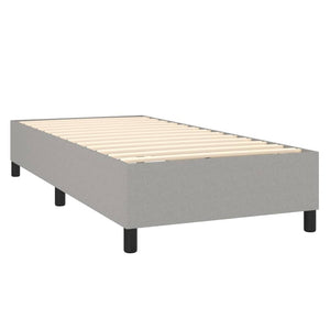 Κρεβάτι Boxspring με Στρώμα Ανοιχτό Γκρι 90x200 εκ. Υφασμάτινο