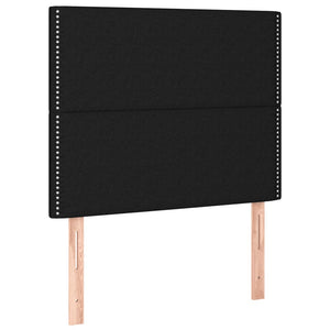 Κρεβάτι Boxspring με Στρώμα Μαύρο 90x200 εκ. Υφασμάτινο