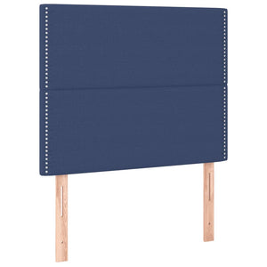 Κρεβάτι Boxspring με Στρώμα Μπλε 120x200 εκ. Υφασμάτινο