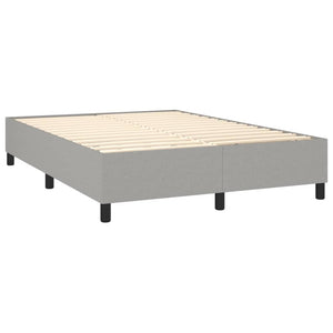 Κρεβάτι Boxspring με Στρώμα Ανοιχτό Γκρι 140x190 εκ. Υφασμάτινο