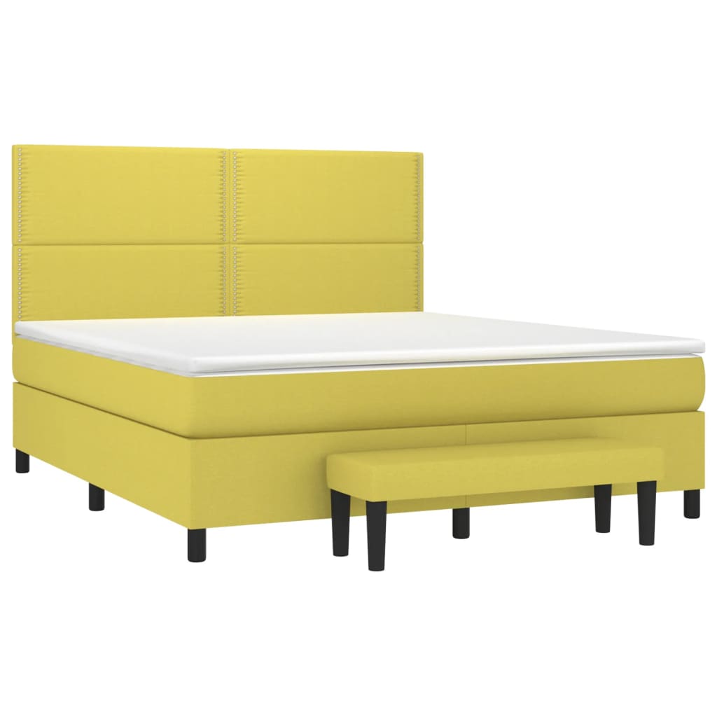Κρεβάτι Boxspring με Στρώμα Αν. Πράσινο 120x190εκ Υφασμάτινο