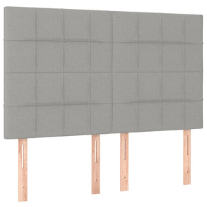 Κρεβάτι Boxspring με Στρώμα Ανοιχτό Γκρι 140x200 εκ. Υφασμάτινο
